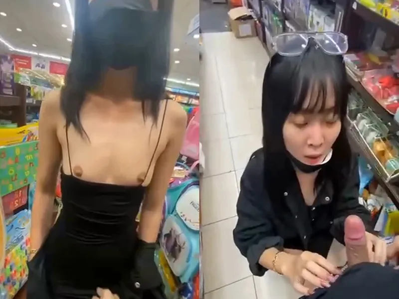 đi nhà sách em mặc mỗi cái quần lót còn đòi anh mút cục thịt p1